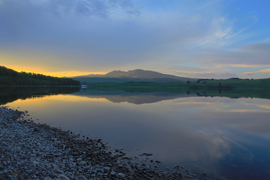 Coucher de soleil sur le Sancy depuis le lac Chauvet