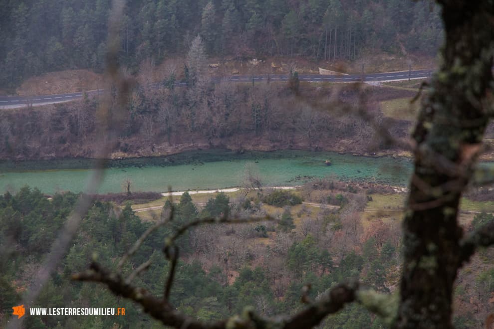 Vue plongeante depuis le château de Blanquefort sur les gorges du Tarn