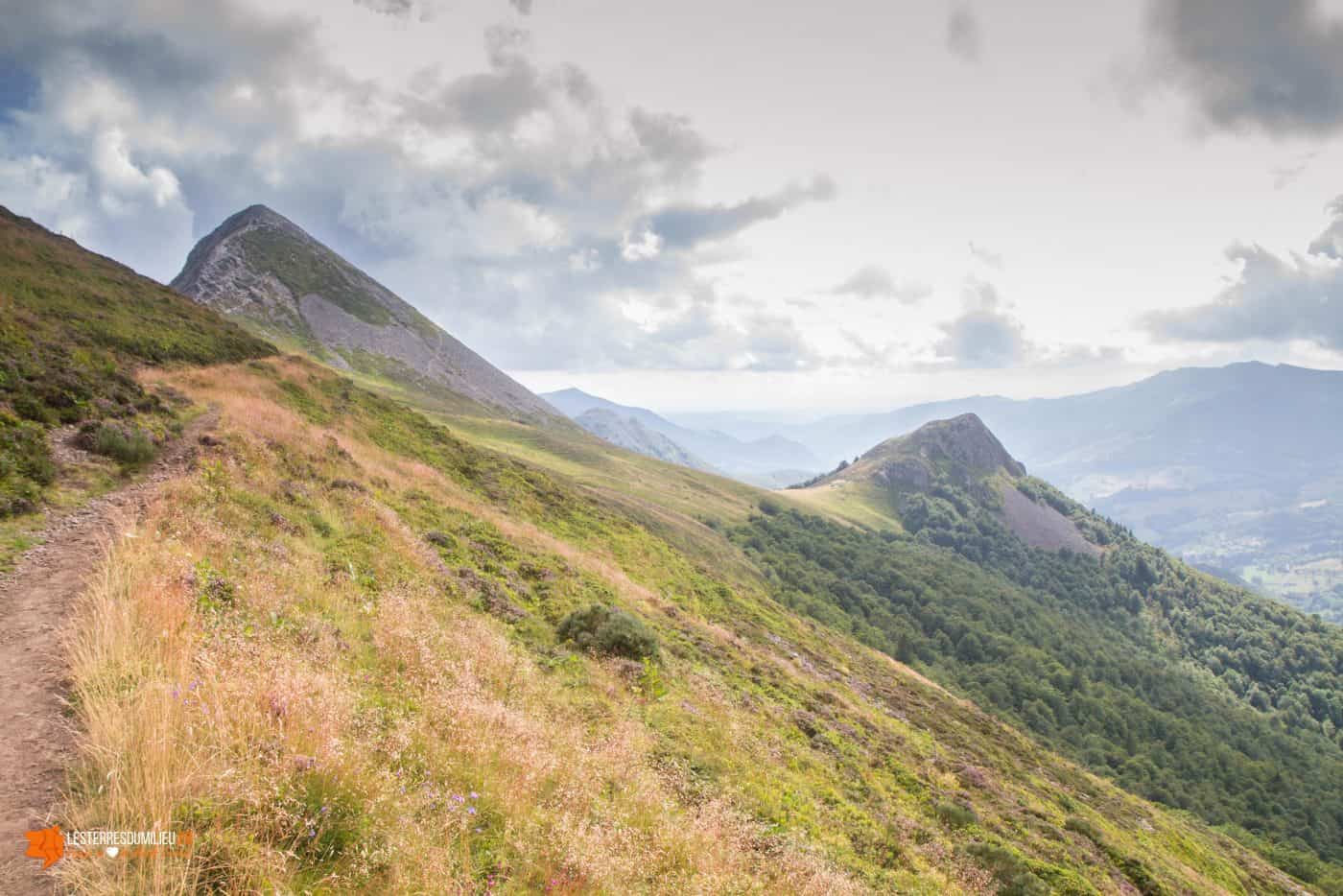 Les derniers mètres vers le pied du Puy Griou dans le Cantal