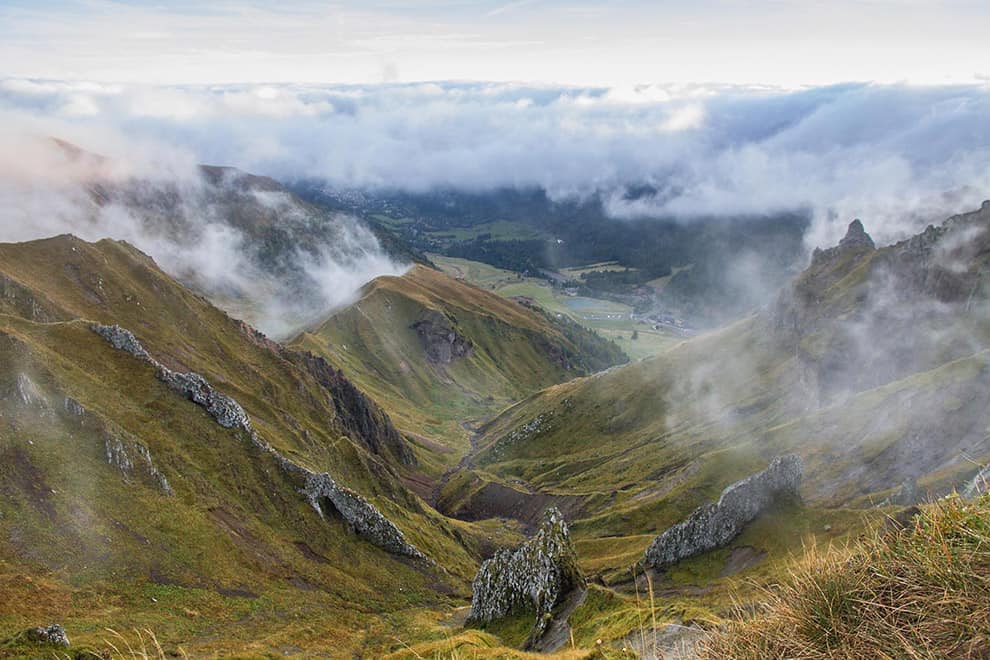 Le val d'enfer, dans le Sancy, vu depuis les crêtes